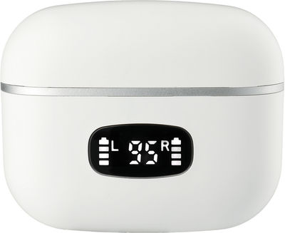 Am image of a Custom Solekick True Wireless Auto Pair Earbuds in White!