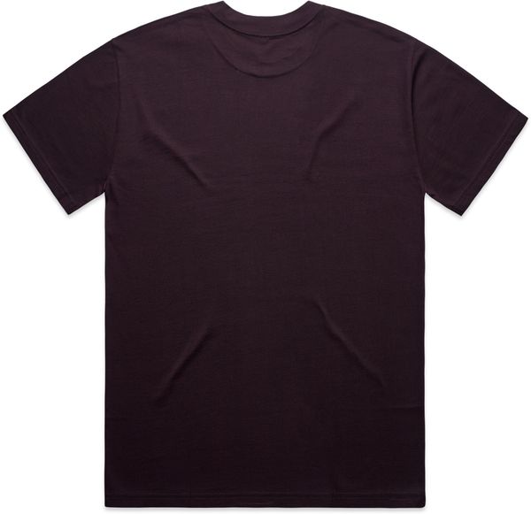 An image of a Custom AS Colour Mens Heavy Tee in Plum!