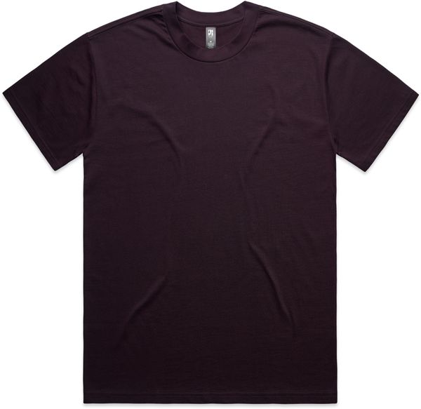 An image of a Custom AS Colour Mens Heavy Tee in Plum!