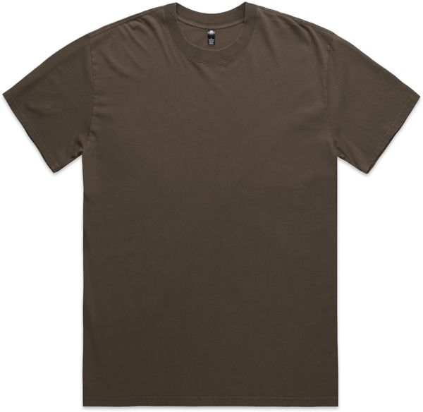 Am image of a Custom AS Colour Mens Heavy Faded Tee in Faded Brown!