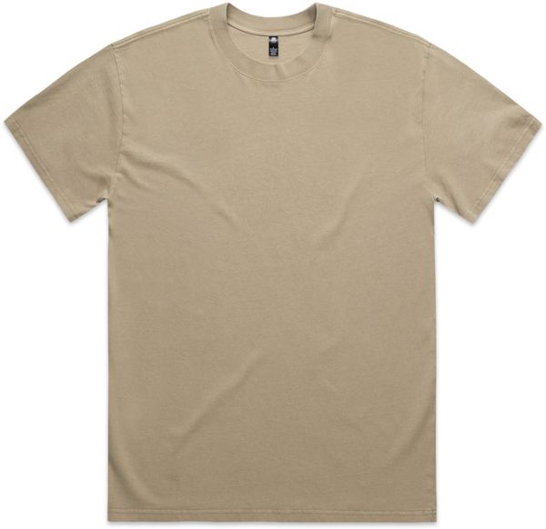 Am image of a Custom AS Colour Mens Heavy Faded Tee in Faded Khaki!