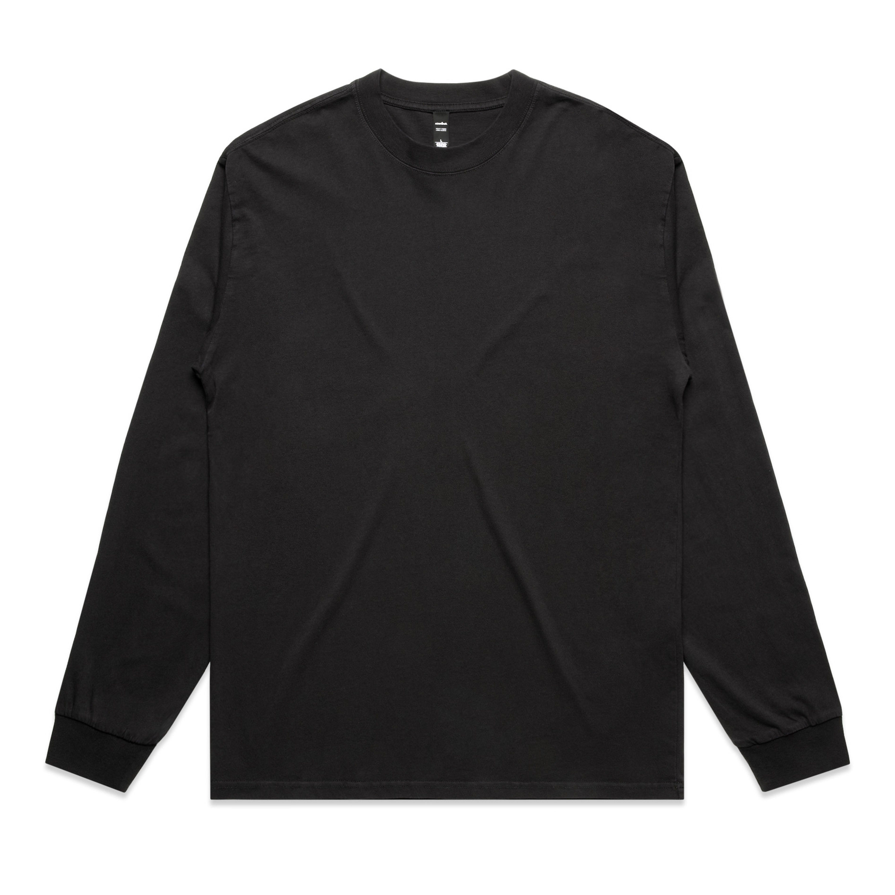 AS Colour Mens Heavy Faded Long Sleeve Tee in Faded Black