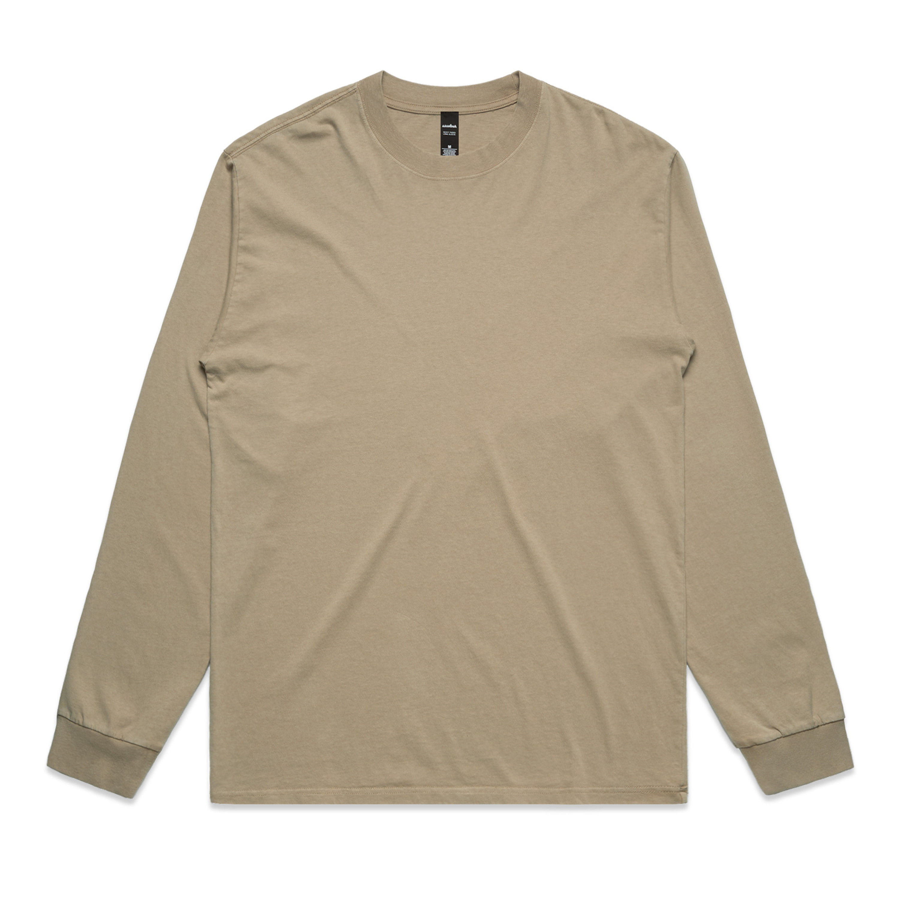 AS Colour Mens Heavy Faded Long Sleeve Tee in Khaki