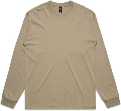 Am image of a Custom AS Colour Mens Heavy Faded Long Sleeve Tee in Khaki!