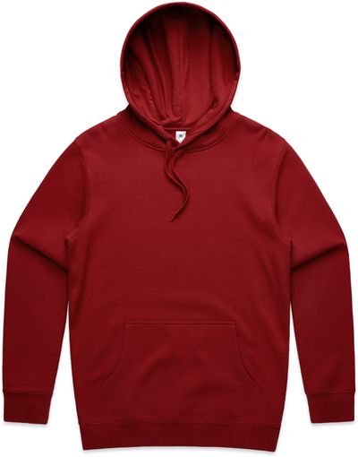 Am image of a Custom AS Colour Men's Stencil Hood in Cardinal!