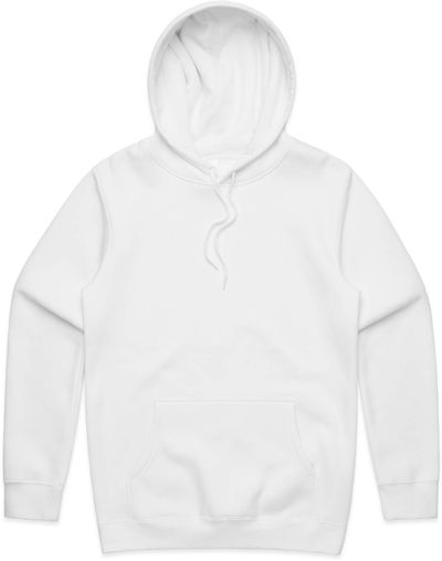 Am image of a Custom AS Colour Men's Stencil Hood in White!