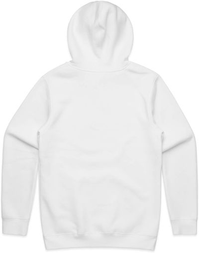 Am image of a Custom AS Colour Men's Stencil Hood in White!