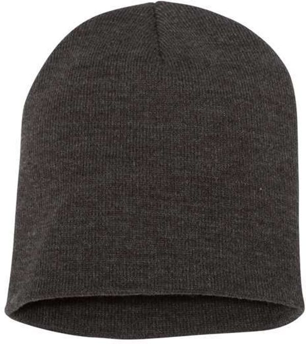 Am image of a Custom YP Classics Short Beanie in Dark Grey!