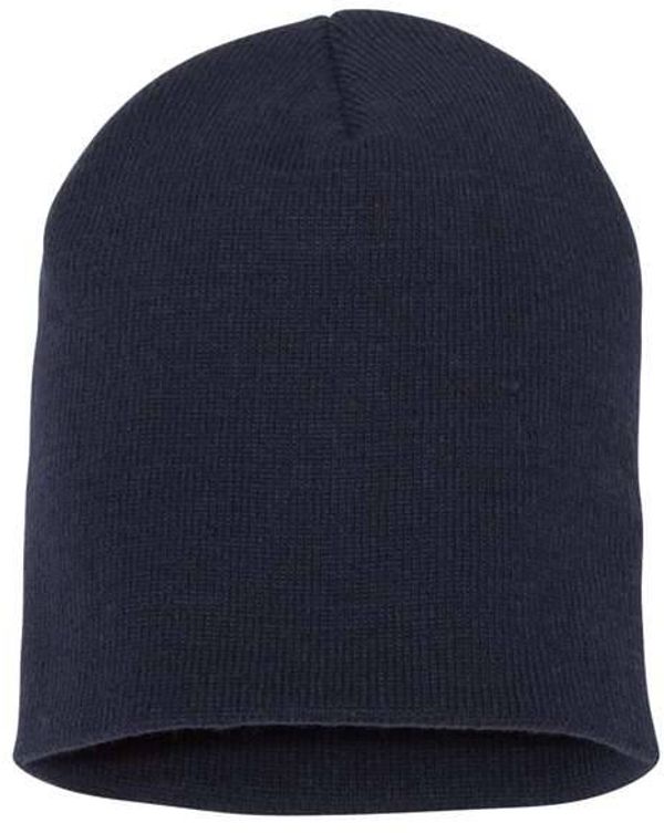 Am image of a Custom YP Classics Short Beanie in Navy!