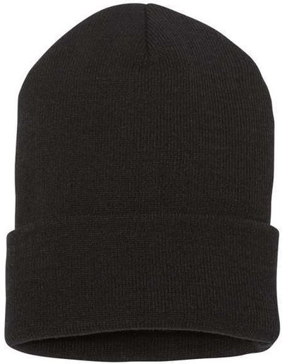 Am image of a Custom YP Classics Cuffed Beanie in Black!