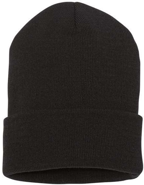 Am image of a Custom YP Classics Cuffed Beanie in Black!