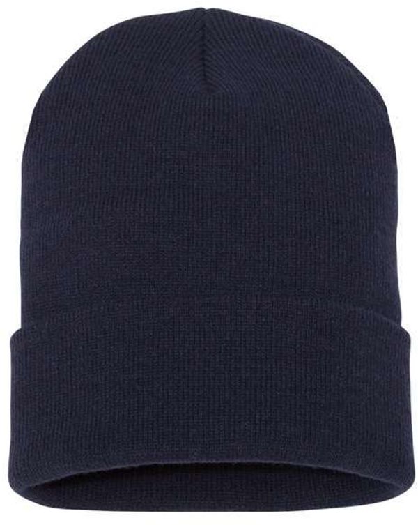 Am image of a Custom YP Classics Cuffed Beanie in Navy!