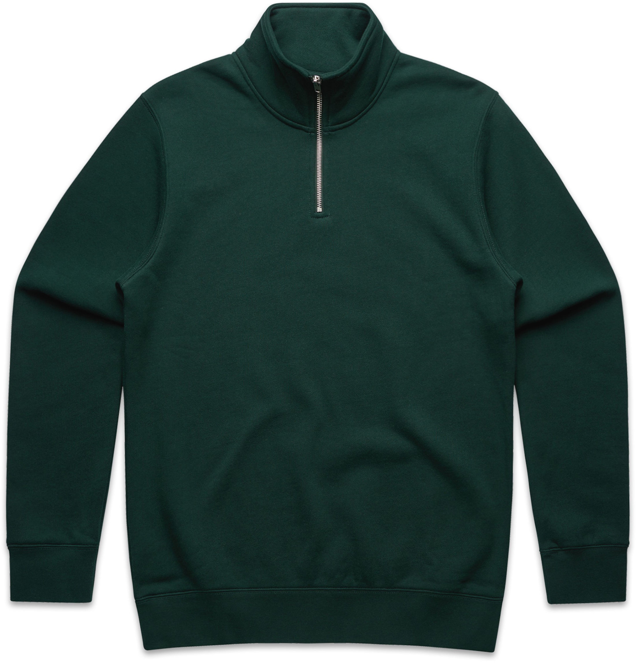AS Colour Mens Stencil Half Zip in Pine Green