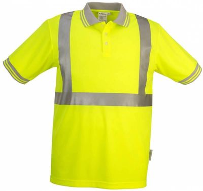 Am image of a Custom Sumaggo High Visibility Wicking Polo Shirt in Lime!