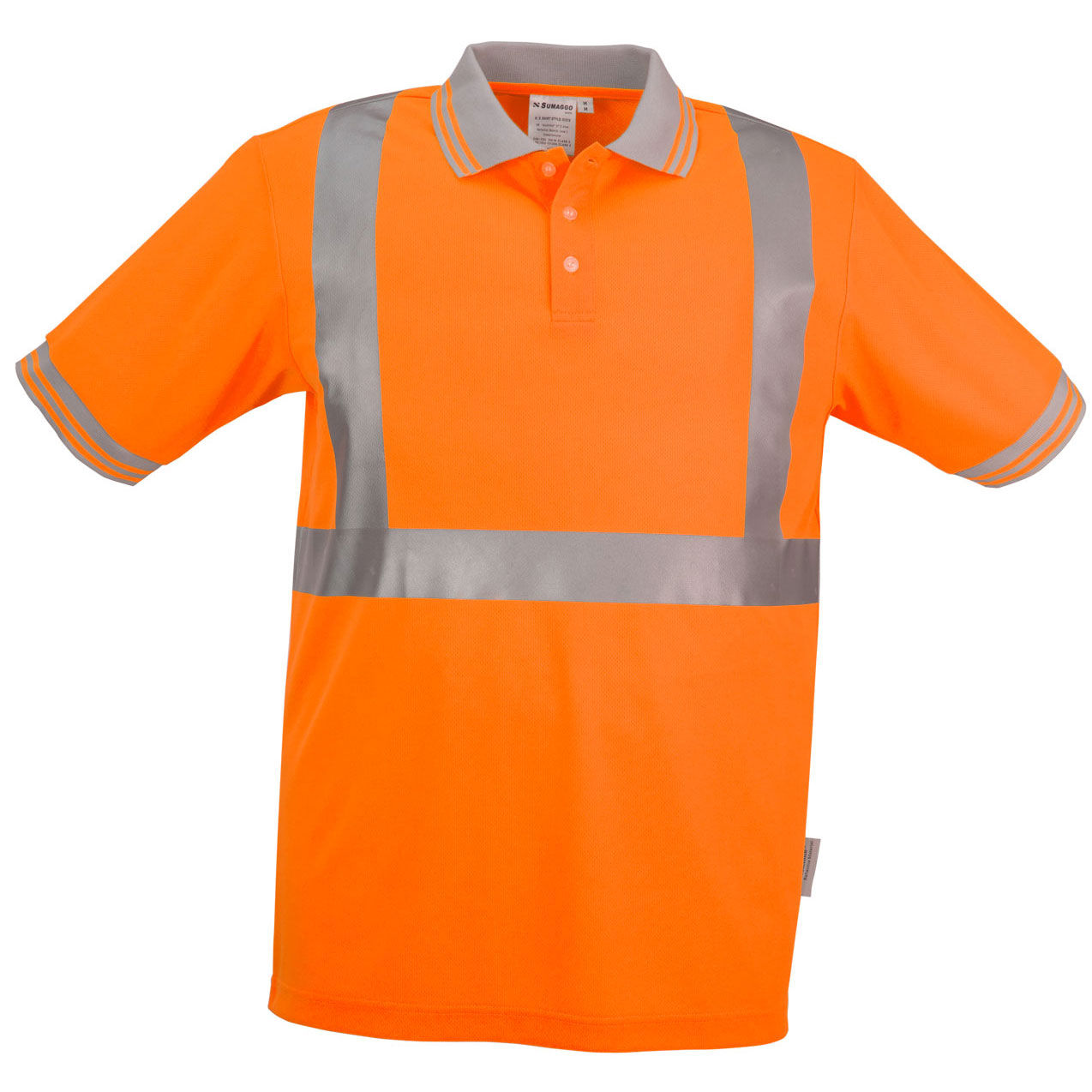 Sumaggo High Visibility Wicking Polo Shirt in Orange
