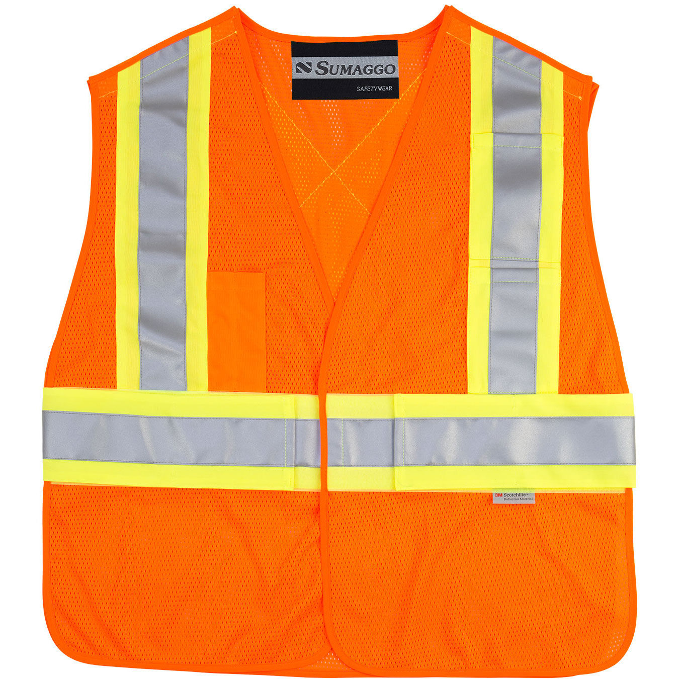 Sumaggo HV 5 Point Tear Away Mesh Vest in Orange