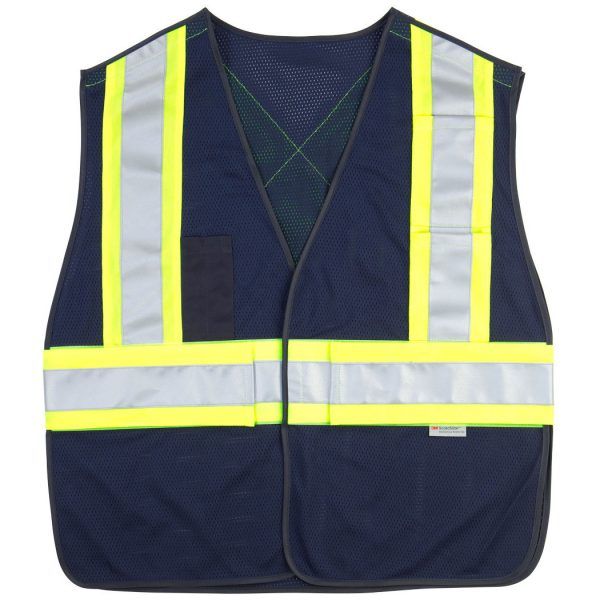 Sumaggo 5 Point Tearaway Mesh Vest With High Visibility Contrast Reflective Material in Navy