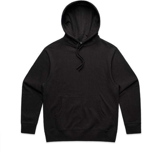 Am image of a Custom AS Colour Mens Heavy Hoodie in Black!