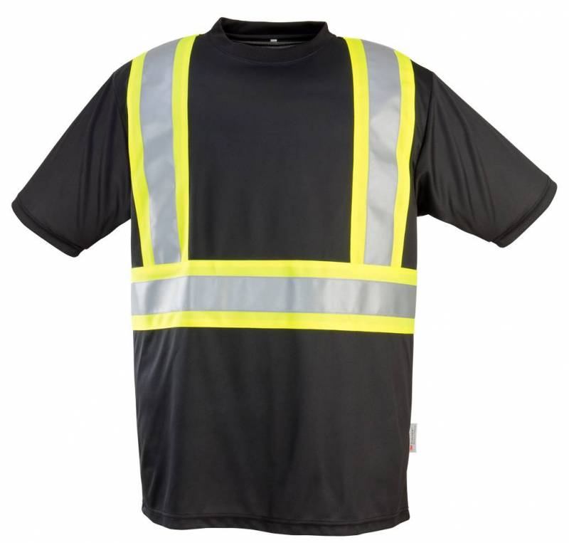 Sumaggo Level 1 Wicking T Shirt with Contrasting Stripes in Black