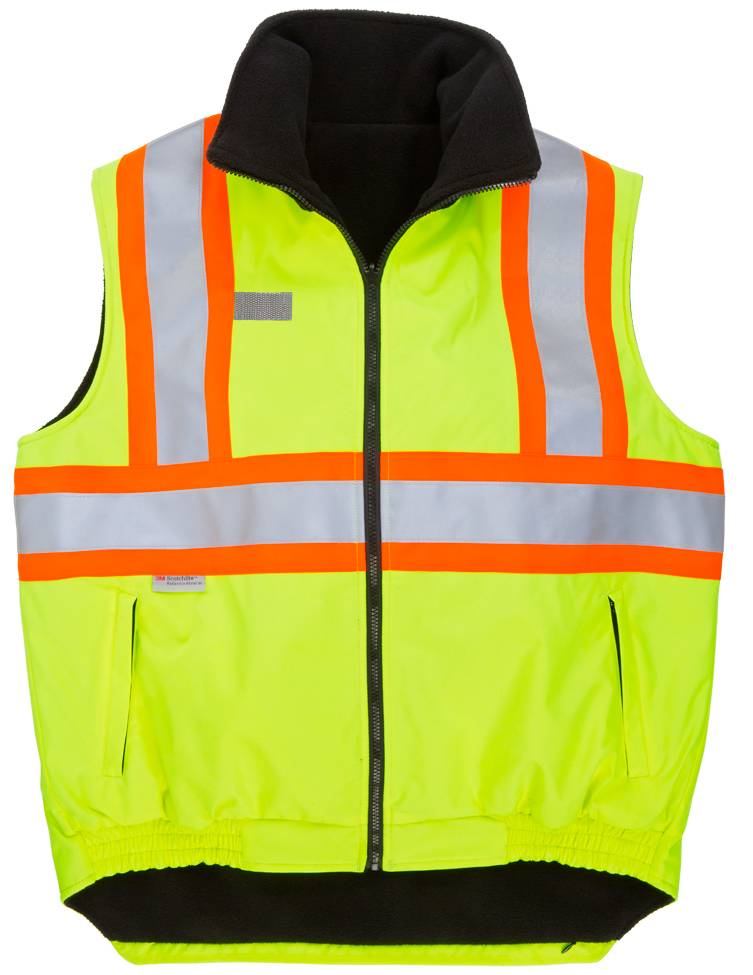 Sumaggo High Visibility Reversible Fleece Lined Vest in Lime