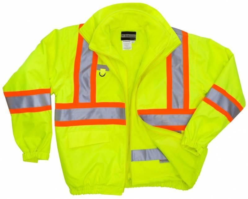Sumaggo High Visibility 5 in 1 Jacket with Fleece Inner Jacket in Lime