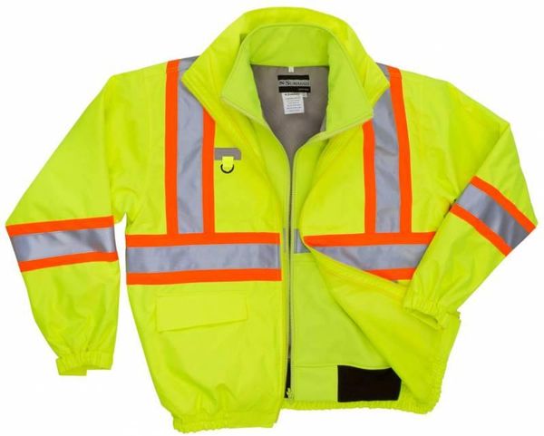 Am image of a Custom Sumaggo High Visibility 3 In 1 Jacket with Soft Shell Inner Jacket in Lime!