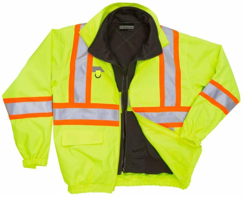 Custom Sumaggo High Visibility 3 in 1 Bomber Jacket With Orange