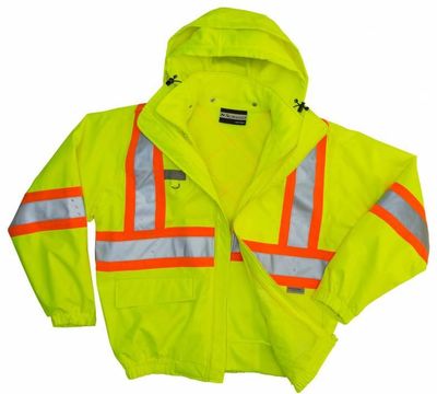 Am image of a Custom Sumaggo HV 3 in 1 Bomber Jacket with Poly Cotton Fleece Jacket in Lime!