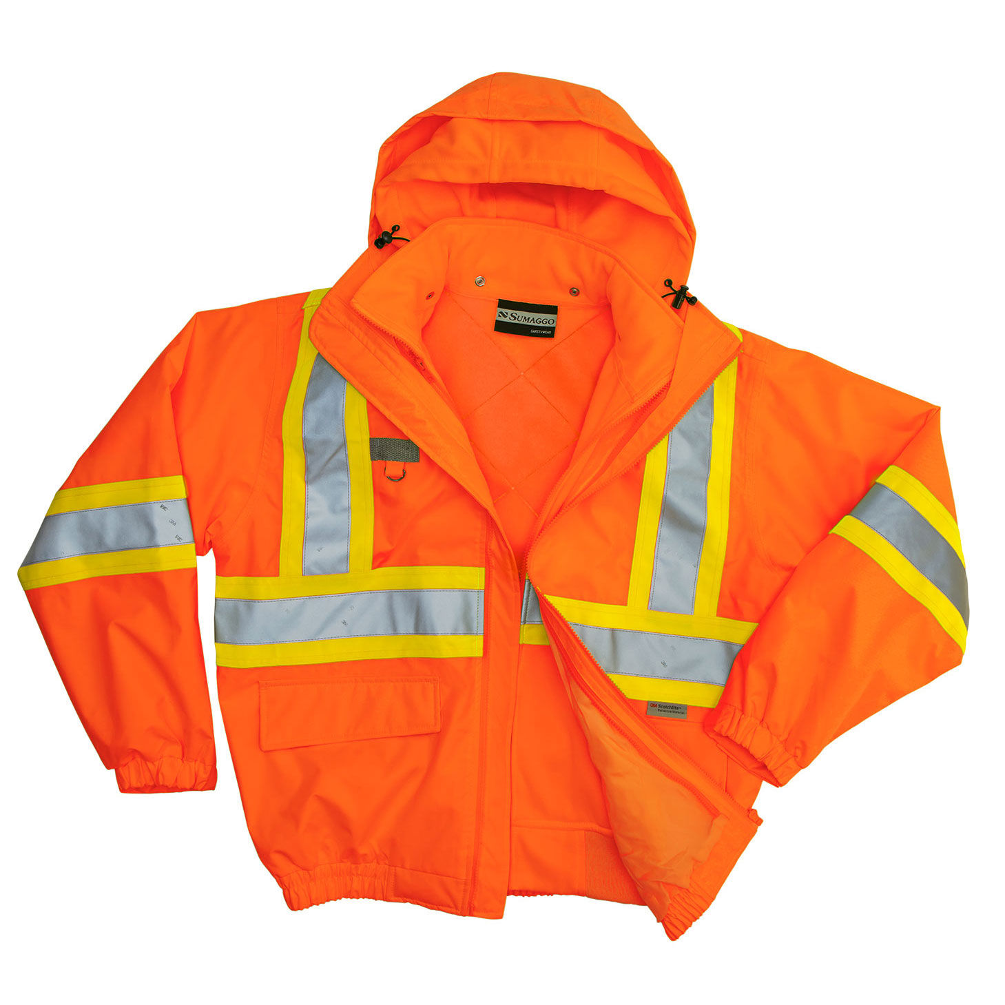 Sumaggo HV 3 in 1 Bomber Jacket with Poly Cotton Fleece Jacket in Orange