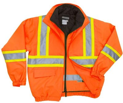 Am image of a Custom Sumaggo High Visibility 5 in 1 Jacket with 3M Thinsulate Insulation Inner Jacket in Orange!