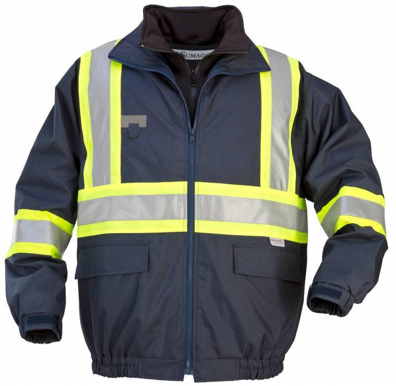 Sumaggo 3 in 1 Bomber Jacket With Polycotton Fleece Inner Jacket in Navy