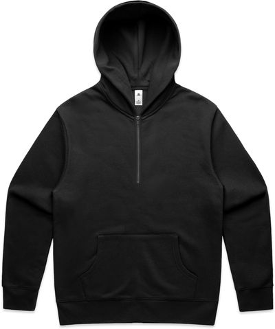 Am image of a Custom AS Colour Relax Half Zip Hood in Black!