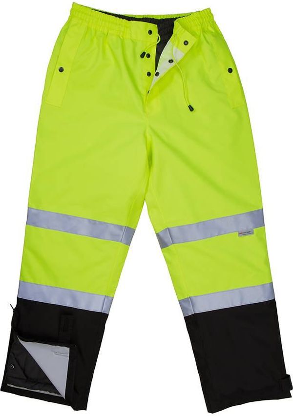 Am image of a Custom Sumaggo HV Unlined Pants with Thermal Quilted Inner Pants in Lime!
