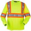 Am image of a Custom High Visibility Wicking Long Sleeve Tshirt with 4in Contrasting Stripes in Lime!