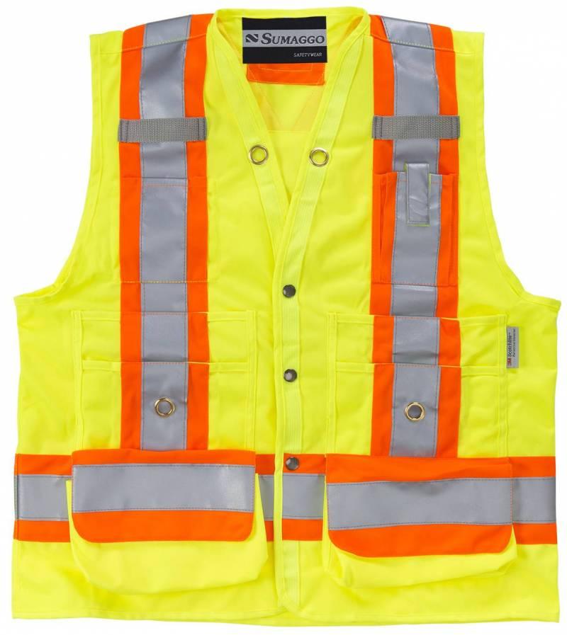 Sumaggo High Visibility Surveyor Vest in Lime