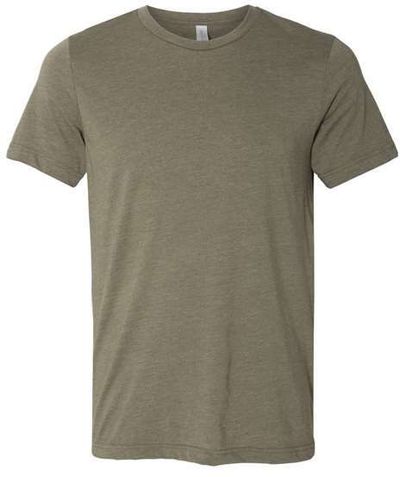 Am image of a Custom Bella and Canvas Unisex Triblend Tee in Olive Triblend!