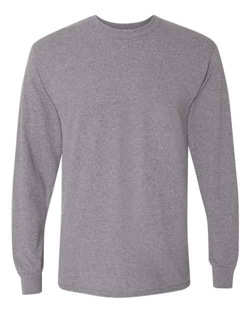 Gildan DryBlend Fifty Fifty Long Sleeve T Shirt in Graphite Heather