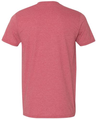 Am image of a Custom Gildan Softstyle T Shirt in Heather Cardinal Red!