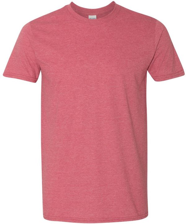 Am image of a Custom Gildan Softstyle T Shirt in Heather Cardinal Red!