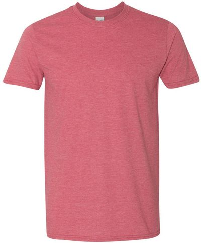 Am image of a Custom Gildan Softstyle T Shirt in Heather Cardinal Red!