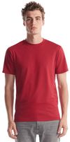 Am image of a Custom Jerico Bamboo Stretch Slim Fit Crew in Cardinal Red!