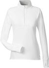 Am image of a Custom Puma Golf Ladies Gamer Golf Quarter Zip in BRIGHT WHITE!