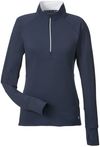 Am image of a Custom Puma Golf Ladies Gamer Golf Quarter Zip in NAVY BLAZER!