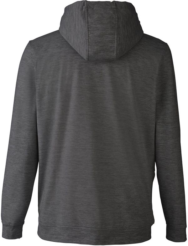 Am image of a Custom Puma Golf Men's Cloudspun Progress Hooded Sweatshirt in PUMA BLACK HTHR!