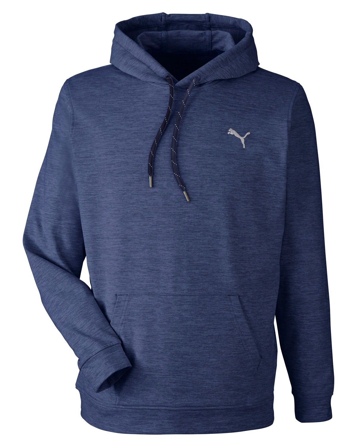 Puma Golf Men's Cloudspun Progress Hooded Sweatshirt in NAVY BLAZER HTHR