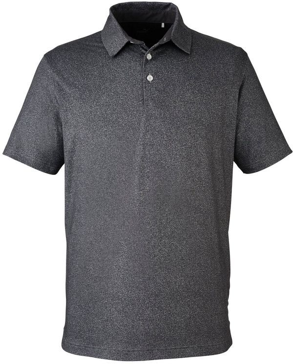 Am image of a Custom Puma Golf Men's Cloudspun Primary Polo in PUMA BLACK!