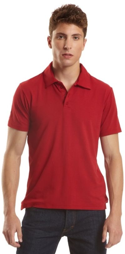 Am image of a Custom Jerico Bamboo Stretch Polo in Cardinal Red!
