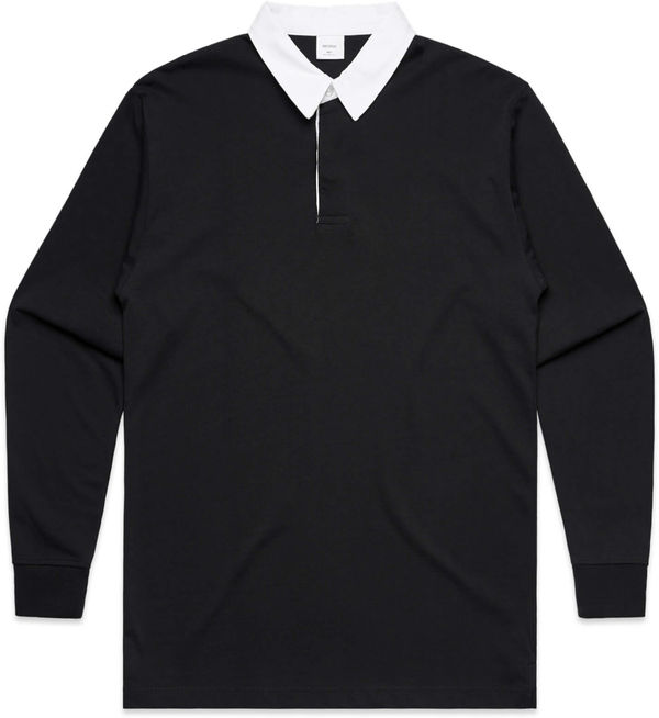 Am image of a Custom AS Colour Men's Rugby Jersey in Black!