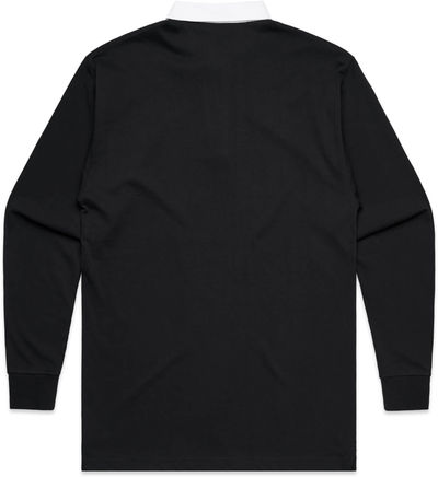 Am image of a Custom AS Colour Men's Rugby Jersey in Black!