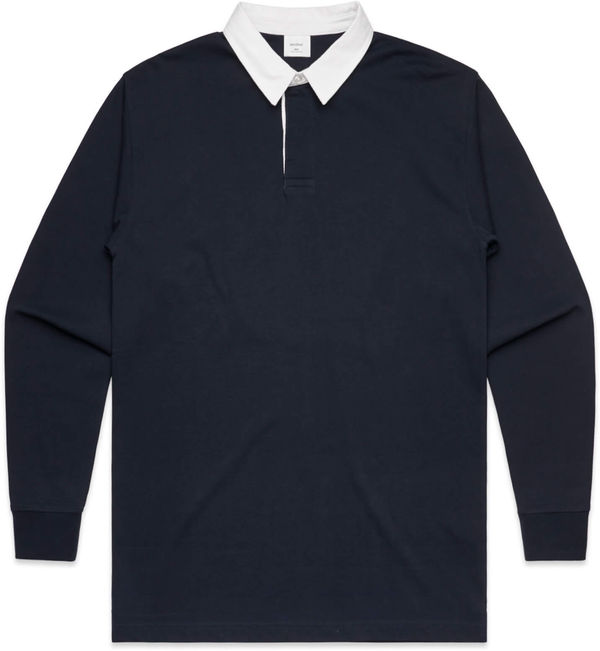 Am image of a Custom AS Colour Men's Rugby Jersey in Navy!